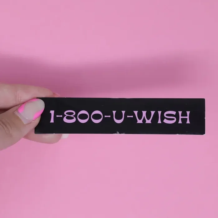 1 – 800 – U – Wish Black Rectangular Sticker Rectangular Vinyl Sticker