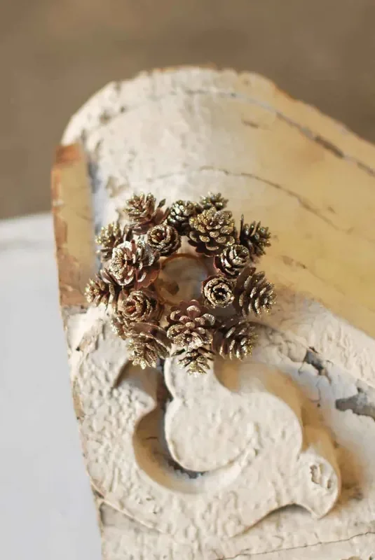 1″ Shimmer Pinecone Candle Ring