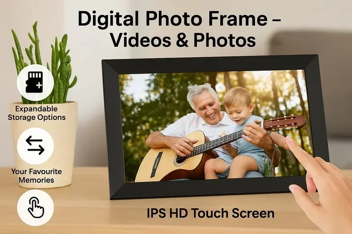 10.1″ Wi-Fi Digital Photo Frame – Photos & Videos App Controlled