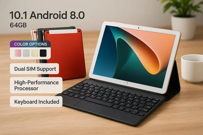 10.1-inch Android 8.0 Tablet – Versatile Choice in Four Vibrant Colors
