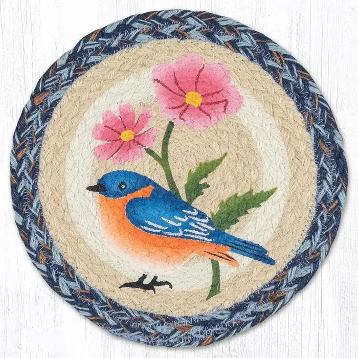 10″ Jute Bluebird Round Trivet