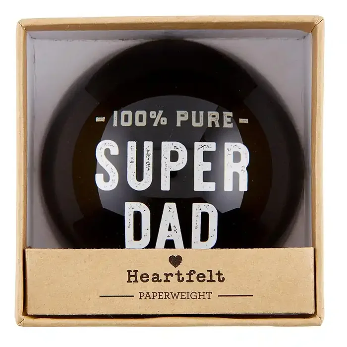 100% Pure Super Dad Glass Dome Paperweight In a Gift Box