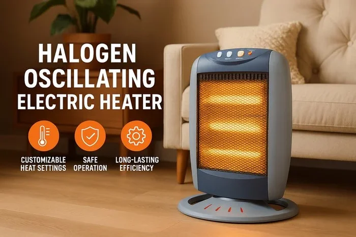 1200W Halogen Oscillating Electric Heater