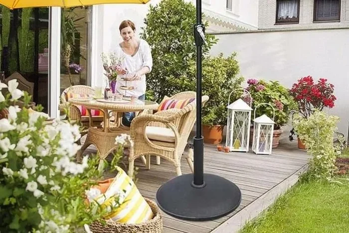 12kg Heavy Duty Polyresin Parasol Base Stand – Weather-Resistant Outdoor Umbrella Holder
