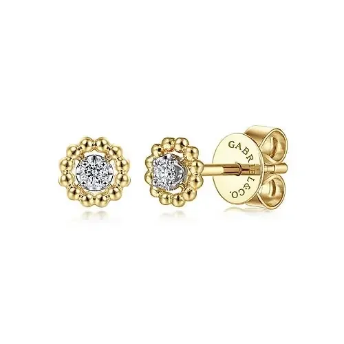 14K Yellow-White Gold Bujukan Diamond Stud Earrings – Gabriel & Co.