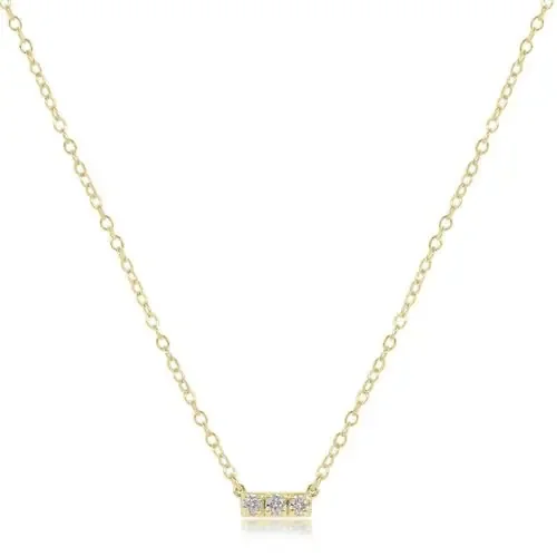 14kt Necklace Gold and 3 Diamond Significance Bar – enewton
