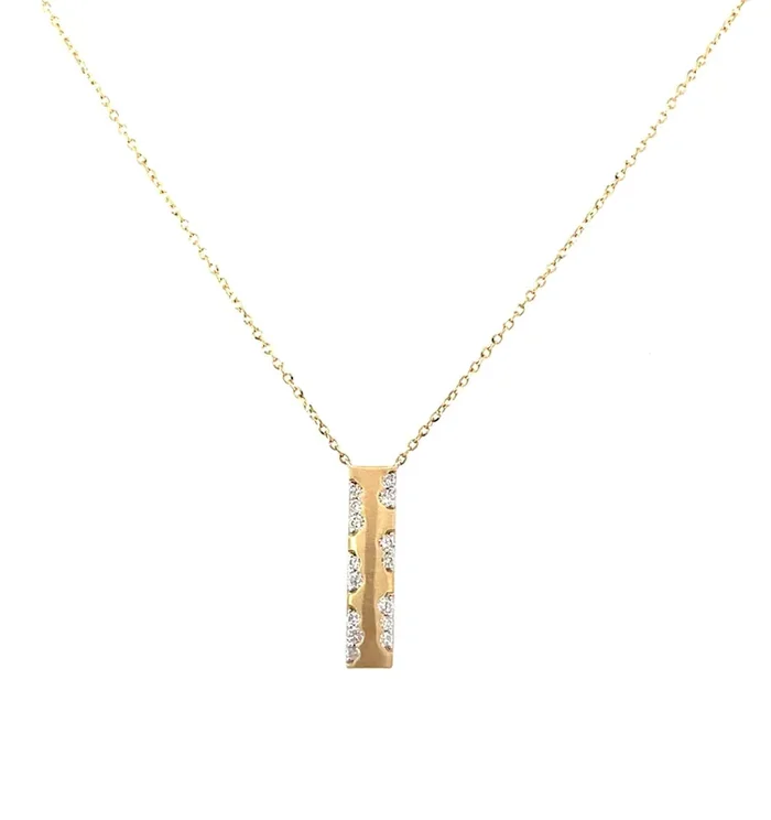 14kt Yellow Gold Necklace with Diamond Vertical Bar – Sophia
