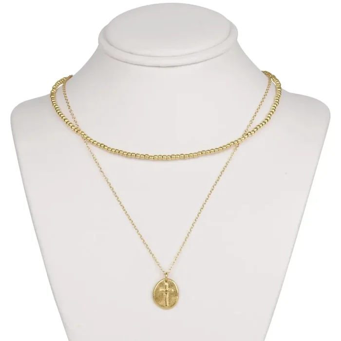 15″ Choker Classic Gold 2mm – Inspire Small Gold Charm enewton