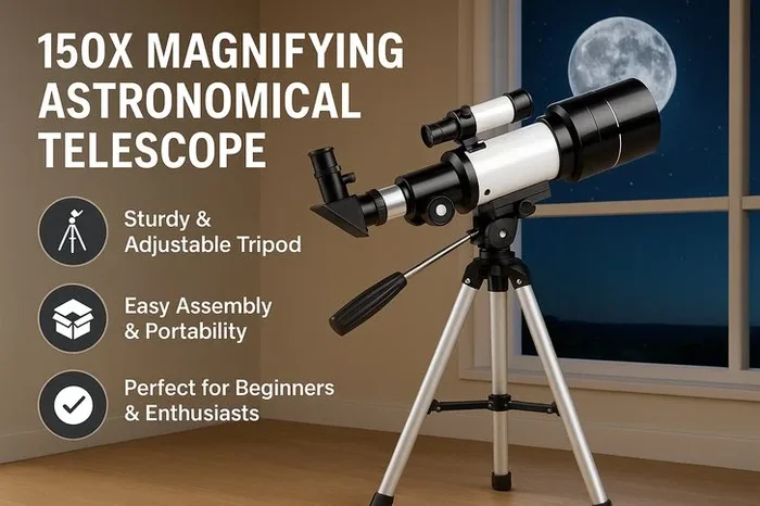 150X Magnification Astronomical Telescope with Tripod