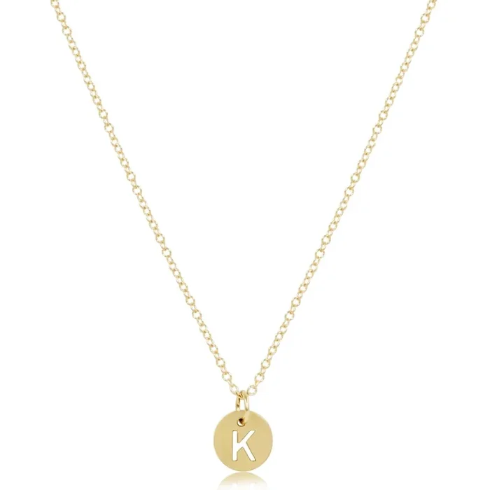 16″ Necklace Gold – Respect Small Gold Disc – K – enewton