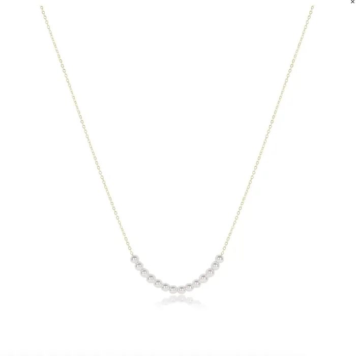 16″ Necklace Gold • Classic Beaded Bliss • 4mm Pearl