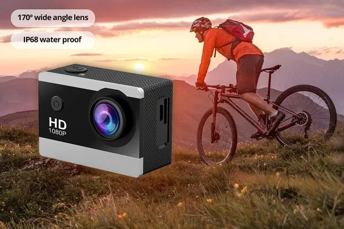 170° Wide Angle Waterproof Action Cam – 1080P Sports Camera with Image Stabilisation