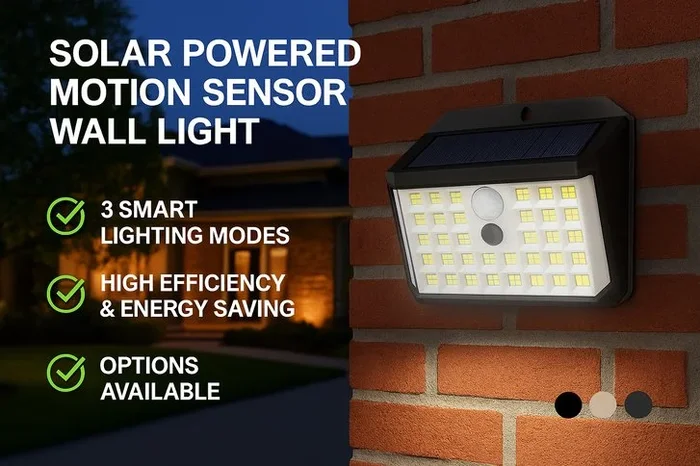 176 LED Solar Motion Sensor Wall Light