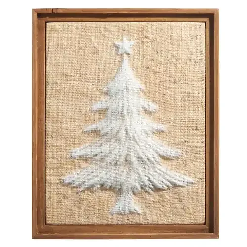 18″ Stamped Textured Tree Framed Wall Art