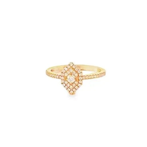 18k Yellow Gold Marquis Shape Diamond Ring – Nemati