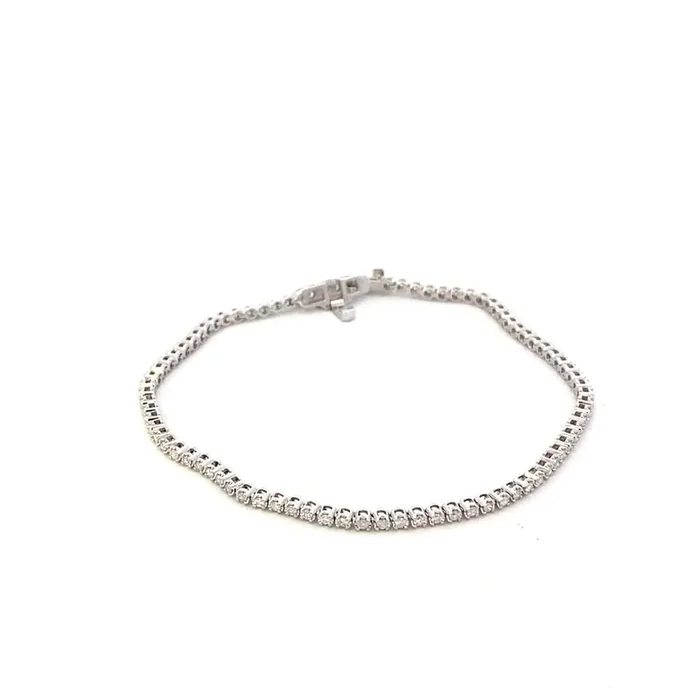 1ctw Diamond Buttercup Set Tennis Bracelet 14k White Gold –
