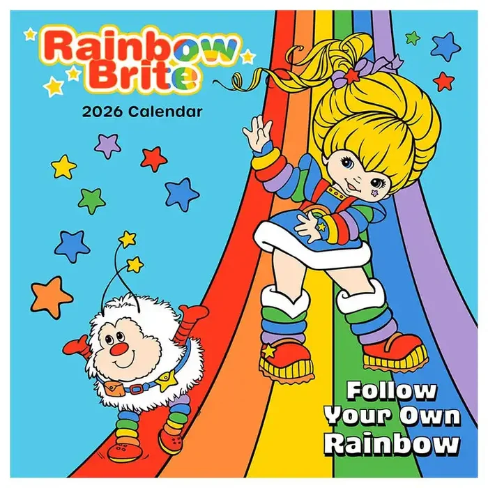 2026 Rainbow Brite Mini Wall Calendar with January – April 2027 Bonus Spread 7″ x 7″