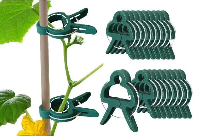 20Pcs Heavy-Duty Plant Support Clips – Durable PP Plastic Vine & Stem Fasteners for Climbing Plants (2 Sizes)
