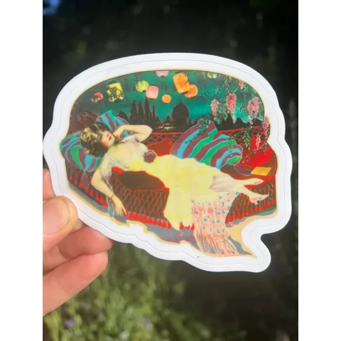 20s Reclining Lady On Hammock 3″ Vinyl Sticker