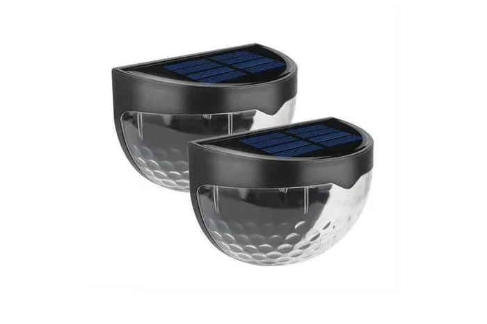 2Pcs Solar LED Fence & Wall Lights – Weatherproof Outdoor Lighting