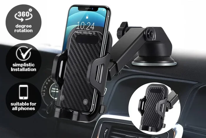 3-in-1 Rotating Universal Car Phone Holder – 360° Air Vent Mount for iPhone, Samsung, Android | Secure Twist-Lock | Case-Friendly