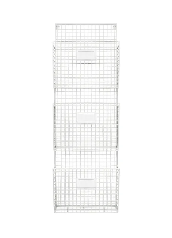 3 Tier Metal White Wire Wall-Mounting File Holder