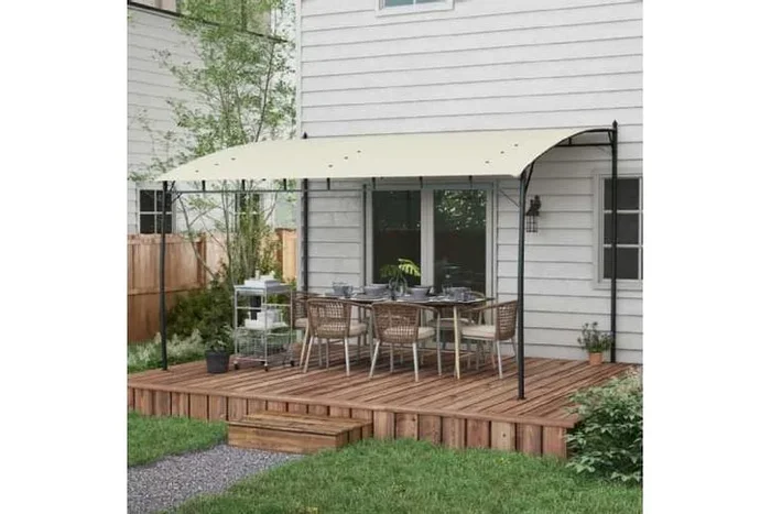 3x4m Metal Frame Weather-Resistant Pergola – Cream, Modern Outdoor Shelter