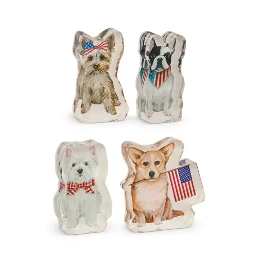 4.5″ Patriotic Pup Acrylic Block Cut Outs