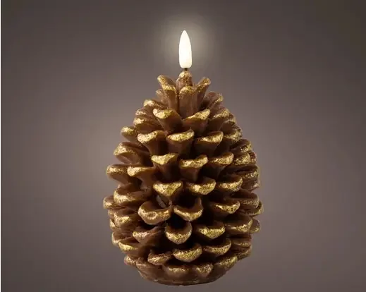 4″ x 6″ Gold Tipped Pinecone Candle