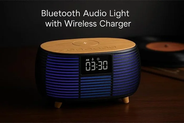4-in-1 Wireless Charging Bluetooth Speaker & Desk Lamp – 2 Colours