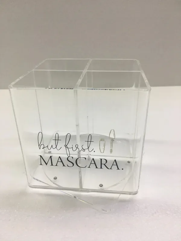 4-Section Square-Shaped Rotating Acrylic Makeup Organizer