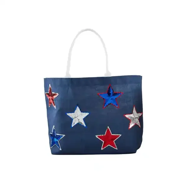 4th of July Sparkle Tote • Navy