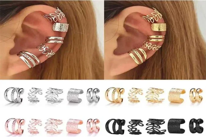 5 Set Unisex Hollow Conch Clip-On Earrings