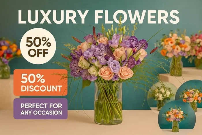 50% Off Luxury Flowers – UK Delivery!