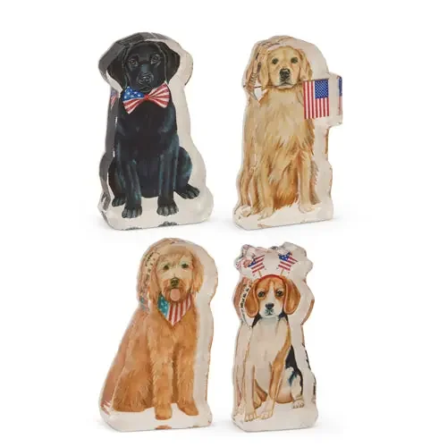6″ Patriotic Pup Acrylic Block Cut Outs