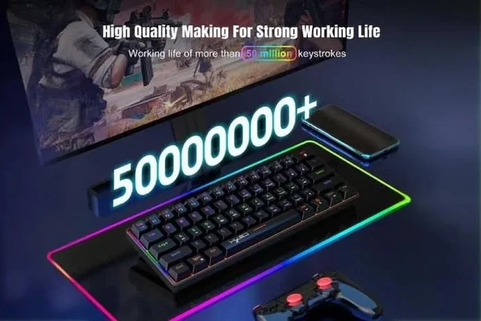 60% RGB LED Backlit Mechanical Gaming Keyboard – Ultra-Compact, Type-C, Portable eSports Accessory
