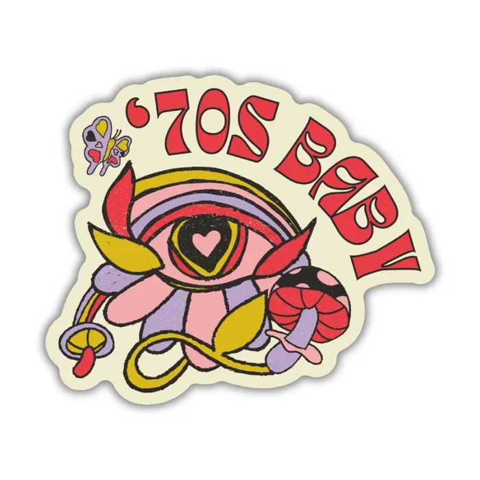 70‘s Baby Retro Vinyl Die Cut Sticker