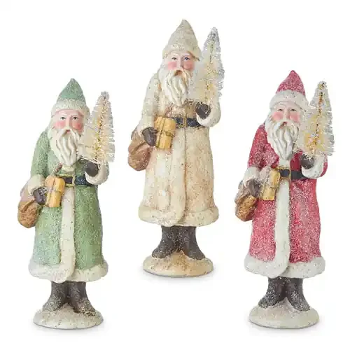 8.5″ Glittered Santa, 3 Colors