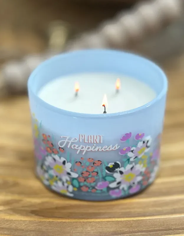 “Plant Happiness” Peony Floral Scented Candle