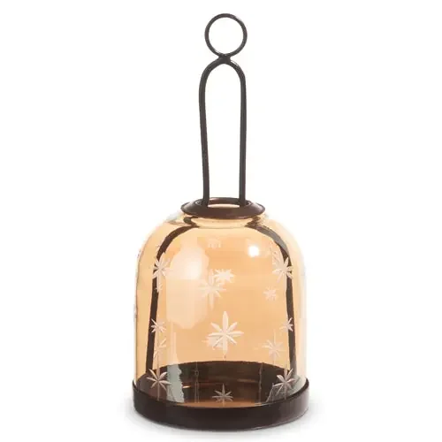 9″ Gold Star Etched Hanging Lantern