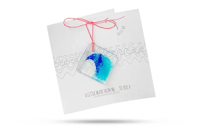 A Little Wave – Greeting Card With Fused Glass Gift