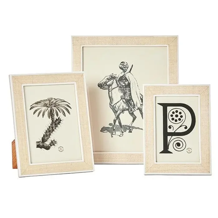 Aberdeen Beige White Abaca Resin Picture Frames