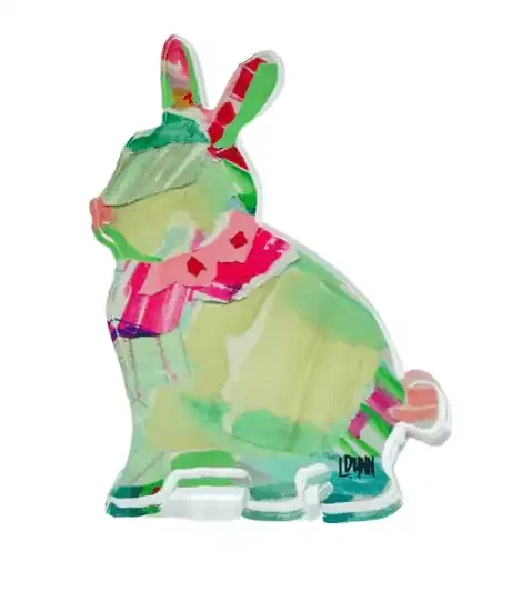 Acrylic Bunnies in Color – Green – Lauren Dunn