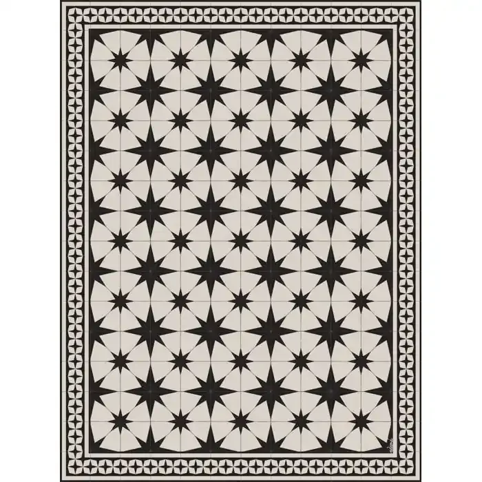 Adama Black & White Vinyl Rug/Mat (Nightsky_B)