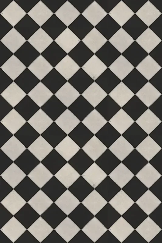 Adama Vinyl Floor Mat/Rug (Teatime Black)