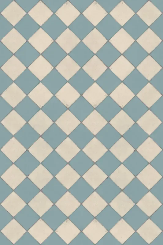 Adama Vinyl Floor Mat/Rug (Teatime Light Blue)