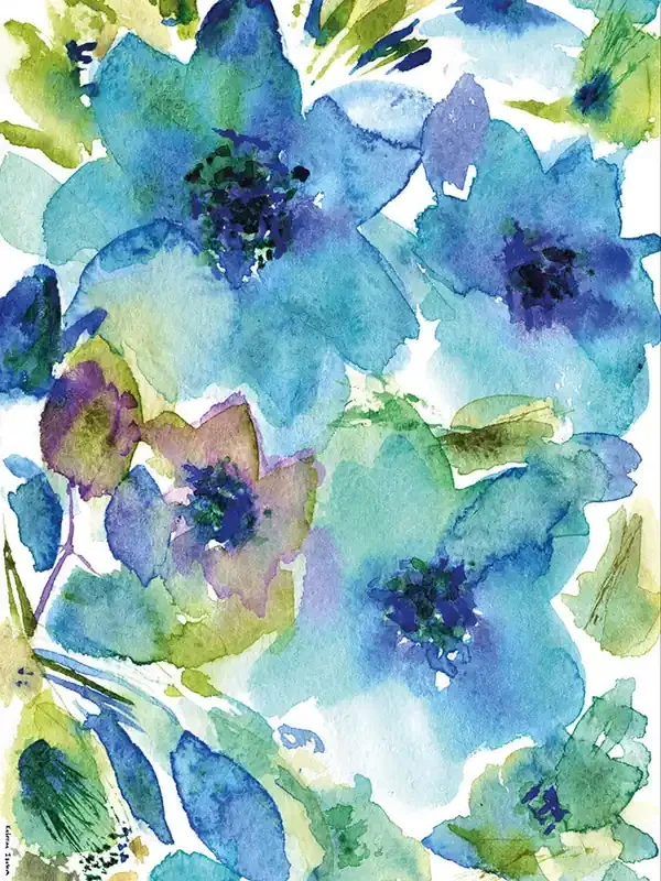 Adama Vinyl Floor Mats/Rugs (Pretty_Blue_Flowers)