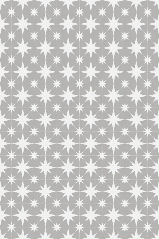 Adama Vinyl Floor Rug (Stella White/Light Gray)