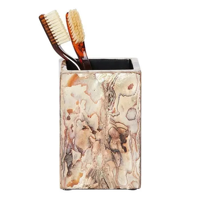 Adana Marbleized Shell Brush Holder