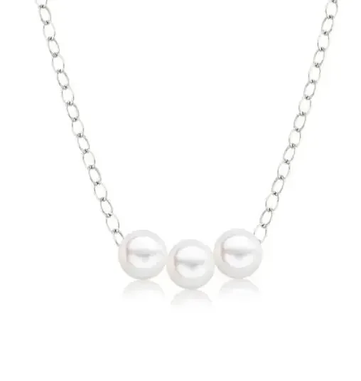 Add-a-Pearl 4.5-5mm Starter Necklace 18″ White Gold Chain – Juergens and Anderson